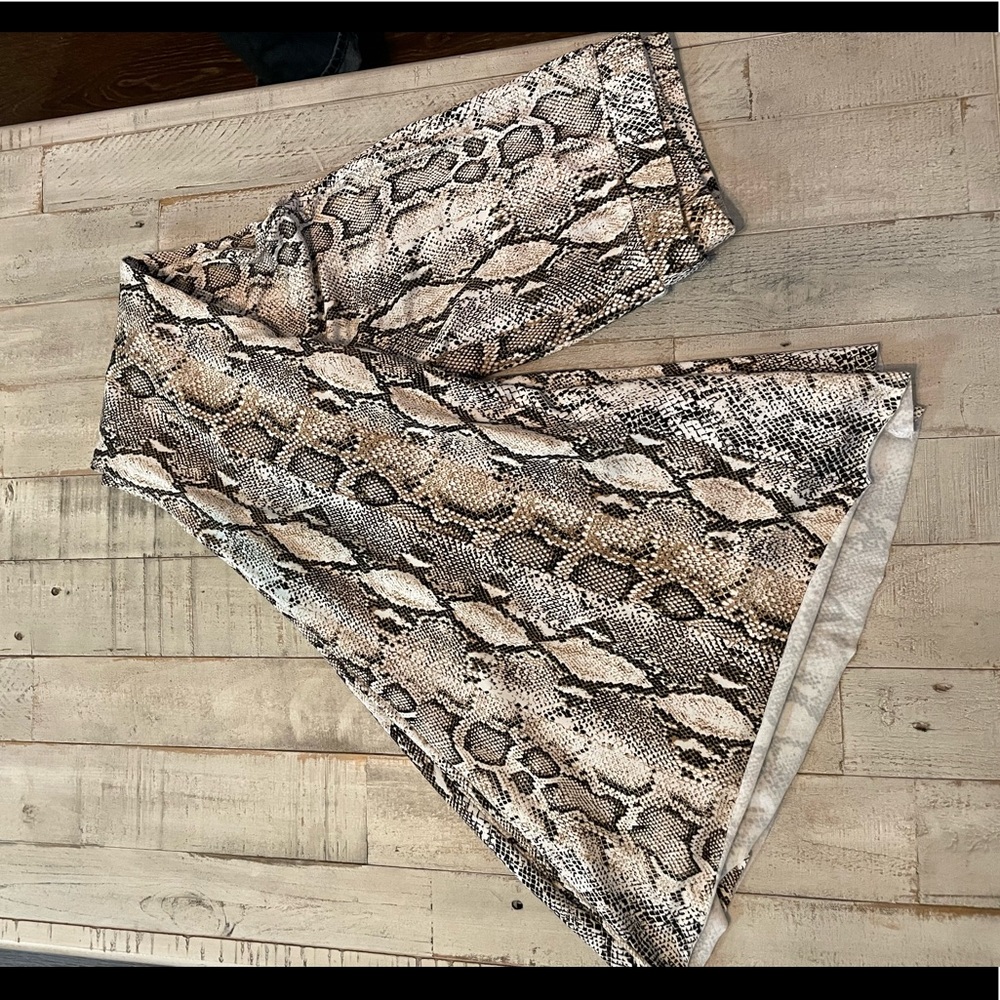 Snakeskin Flare Pants